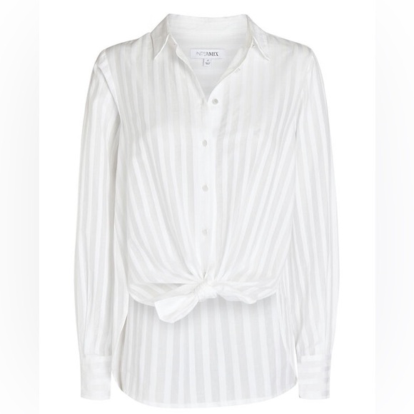 Intermix Gretchen Striped Button-Down Shirt - Picture 1 of 9